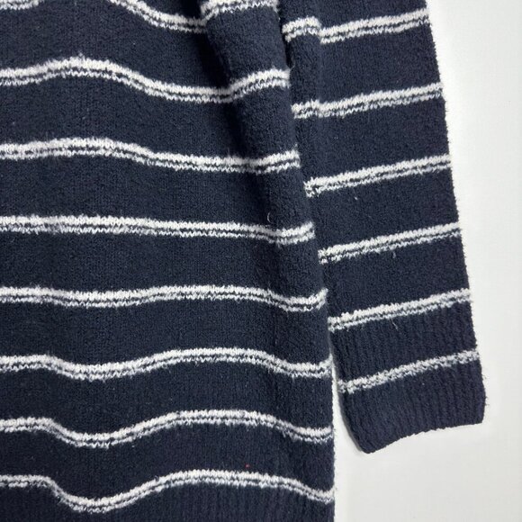 VINCE Italian Wool Striped Cardigan Navy - Picture 6 of 8